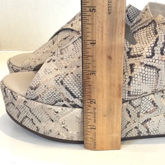 Matisse Platform Sandals ‘RUNAWAY’ Snakeskin Leather Ankle Strap Open-toe Size-7 - Picture 12 of 16